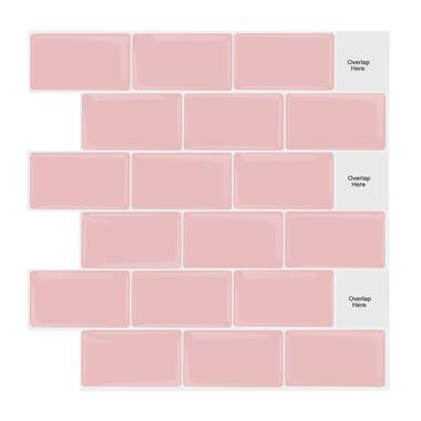 clevermosaics Peel and Stick Pink Subway Tile Backsplash Sticker (10 tiles/set)