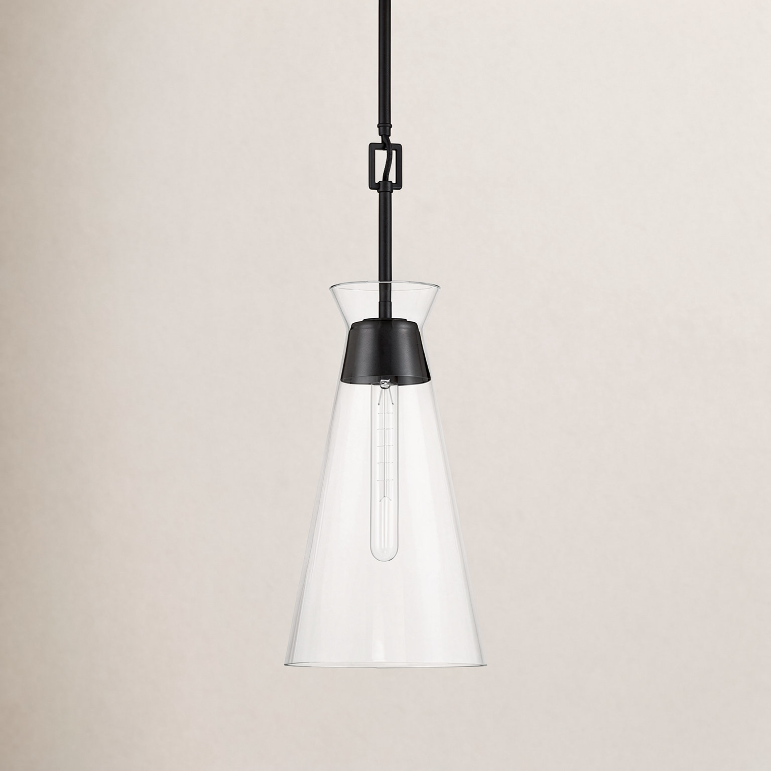 Lakewood Dimmable Single Light Pendant, Matte Black
