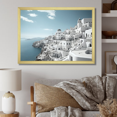 Grèce, Santorini, beau paysage urbain III - Grèce, art mural encadré