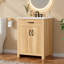 Meuble-lavabo simple en bois 24 po avec cadre en bois massif, 2 portes à fermeture douce, 1 tiroir rabattable, tablette réglable, armoire de rangement moderne-87099500