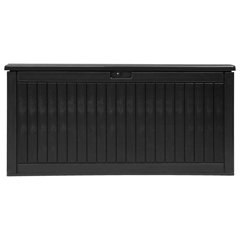 Edrosie Inc 69.6'' W 300 Gallons Water Resistant Resin Lockable Deck Box,Black, Black
