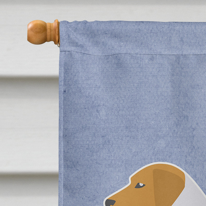 Polyester 2 côtés 40 x 28 po welcome drapeau maison, Fox-hound américain jaune