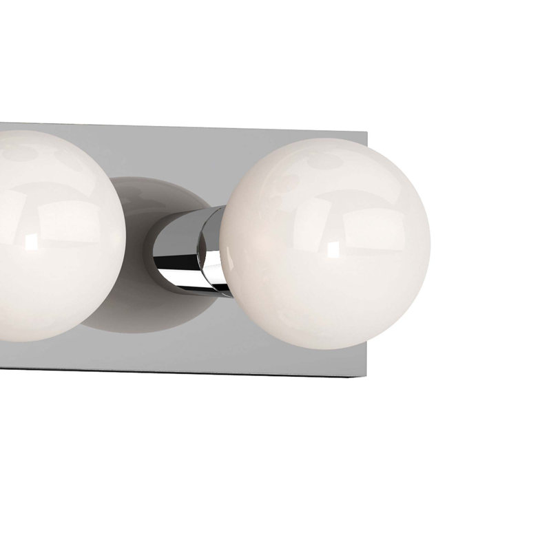Barre d'éclairage de salle de bain murale à fixation murale en chrome l 4 po Landreneau, Chrome