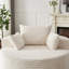 Fauteuil pivotant en mousse de velours côtelé simple de 55 po de hauteur avec mouvement à 360 degrés, couette moderne moelleuse, installation rapide, tissu en fausse fourrure de lapin et rotation du canapé-lit, assemblage, coussin