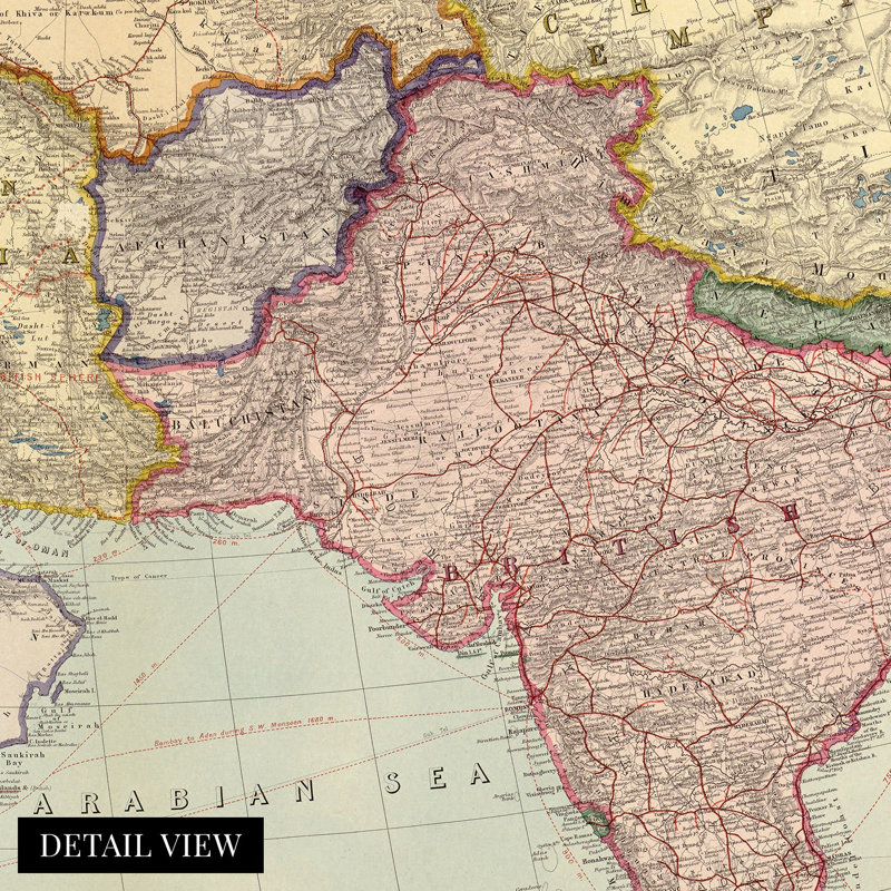 " 1912 Middle East Map " Print, 24" H x 36" W