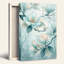 Toile de magnolia bleu sarcelle avec bourgeons de pêche sur des branches-133466829