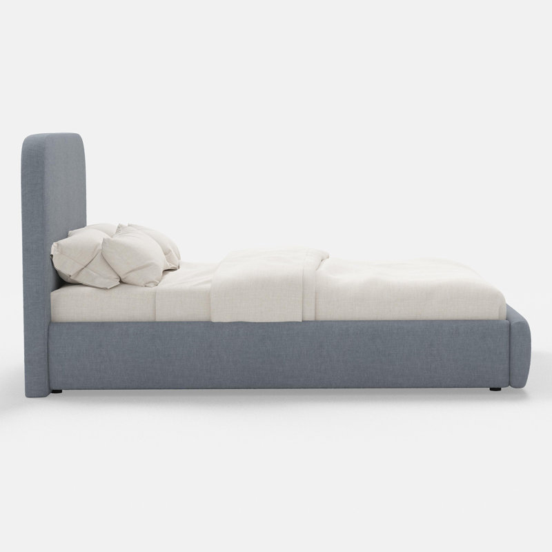 Upholstered Bed, Queen, Waverly Stripe Tonal Chocolate