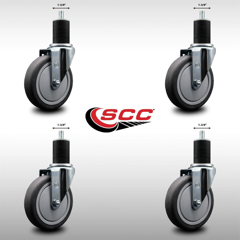 Ensemble de roulettes extensibles en caoutchouc 5 po en caoutchouc thermoplastique de 5 po SCC