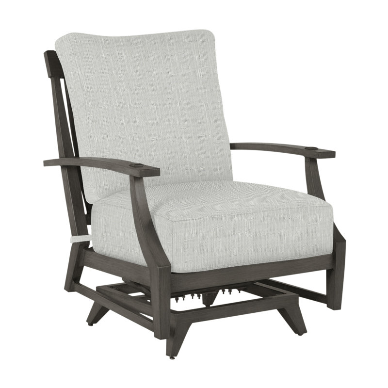 Croquet Aluminum Spring Lounge - Slate Gray, Slate Gray, No Welt, Verona Silver Sunbrella®
