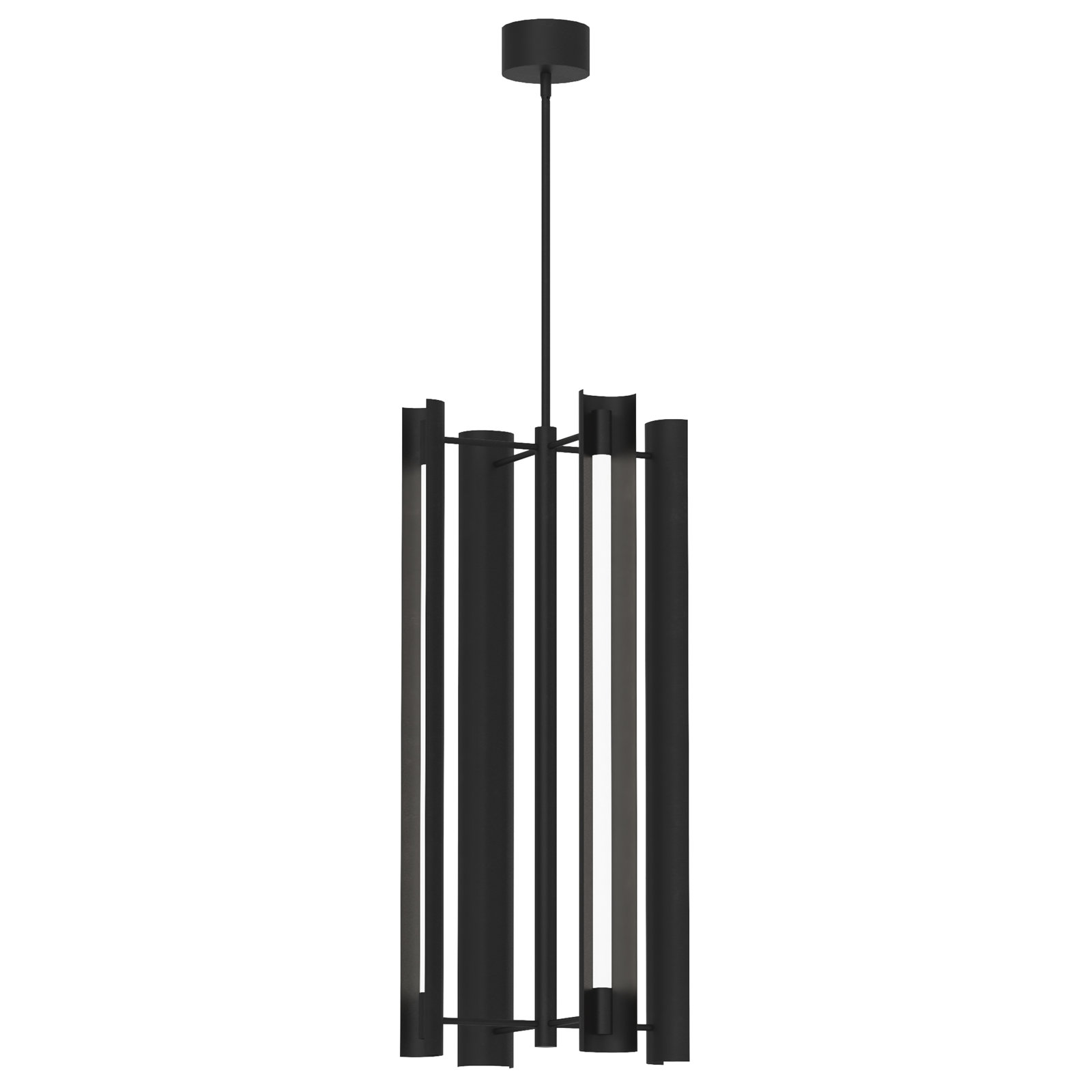 Acrylic Steel Dimmable LED Pendant, Midnight Black, 4, 36" H x 16.13" W x 16.13" D