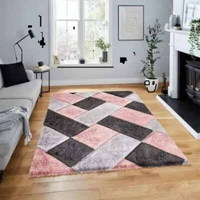 Geometric Shag Area Rug