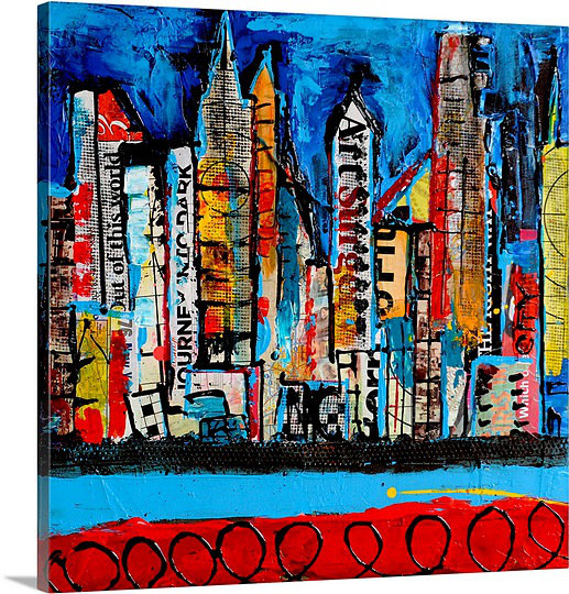 «Bellay City on my Mind» par Erin Ashley, reproduction d'art sur toile, H 16 po x l 16 po x P 1,25 po