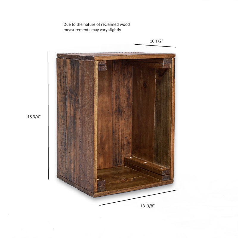 Heirloum Solid Wood Decorative Bin, Brown, 46 qts