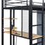 Lit mezzanine en métal avec bureau, tablettes, prise de courant, lumière DEL et garde-robe-183376612-183376615