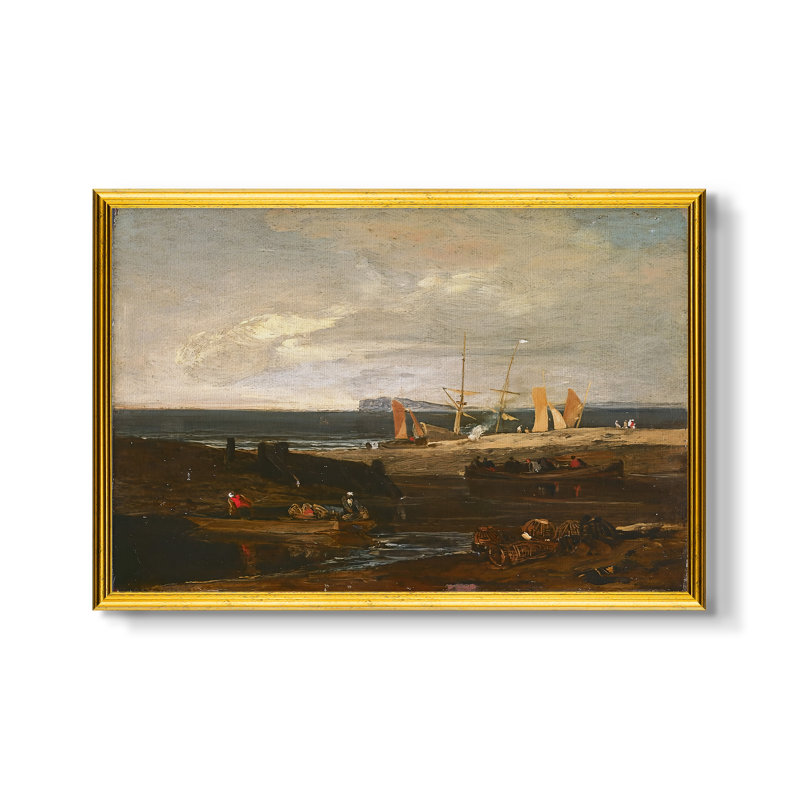 Une scène sur la côte anglaise, v. 1798-J.M.W. Turner - Toile encadrée sur mesure, 16 po x 22 po, Toile avec cadre