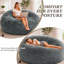 Fauteuil à billes géant de 6 pi, grand fauteuil à billes avec housse en fausse fourrure douce, emballage compressé-1456430503