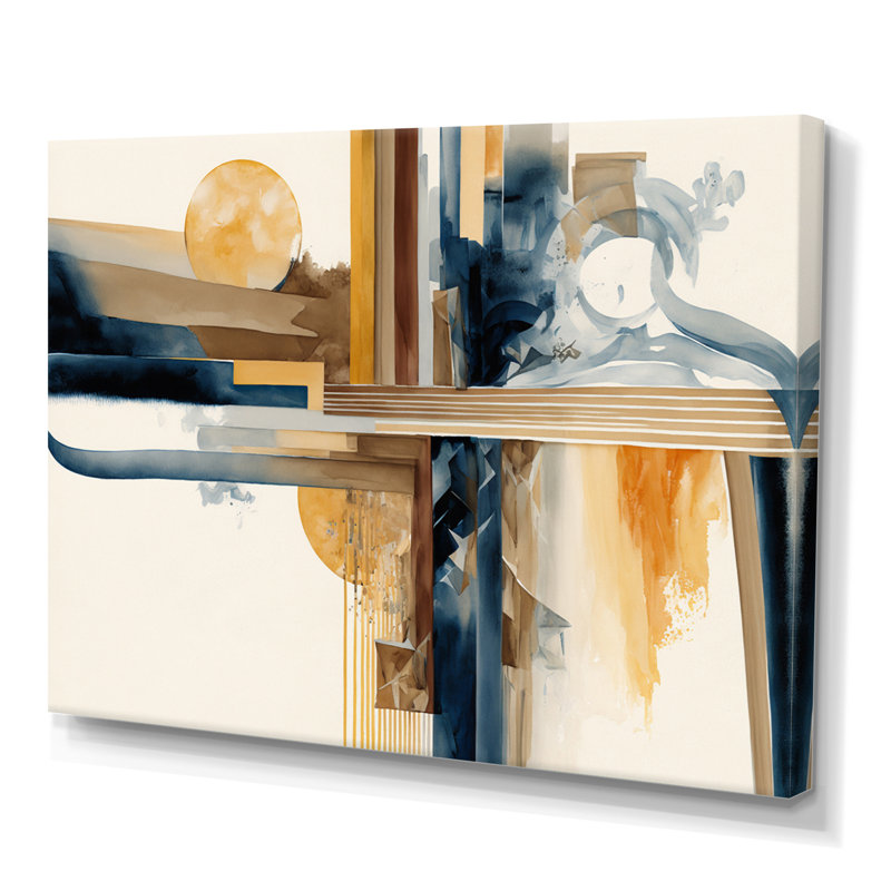 Art moderne moderne sur toile, abstrait III, H 24 po x l 32 po x P 1 po, Toile tendue
