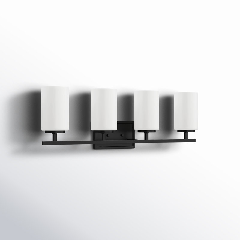Éclairage pour meuble-lavabo à intensité variable Charvic, Noir mat, 4