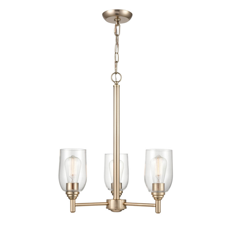 Lustre 3 lumières 18,75, Or moderne