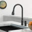 Robinet d'évier de cuisine, poignée séparée, aspect noir mat, style simple pour un réglage de l'eau, cartouche rétractable rotative à 360 °, cartouche en céramique haute performance avec scellage de feuilles, jet et jet