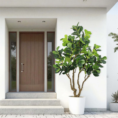 Arbre de banian artificiel en soie pour une utilisation intérieure et extérieure, ajoutant un aspect naturel à la décoration de la maison et du bureau