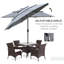 Parasol de patio extérieur 9 pi 3 po, gris foncé, avec manivelle et inclinaison à bouton-poussoir pour les emplacements de terrasse, patio, terrasse, cour, pelouse