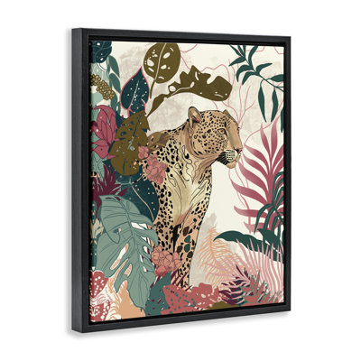 «Cheetah Tropical Leaf», art mural sur toile par Fab Funky