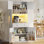 Armoire de cuisine 71 po avec portes, tiroir, armoire de ferme avec prise de courant et lumière DEL 71 po