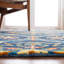 Tapis géométrique en laine / coton touffeté à la main Drihmi - vert / bleu marine / jaune-151096261