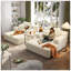 Ensemble 2 pièces surdimensionné de méridienne double, luxueux canapé-lit en velours côtelé moelleux avec 6 coussins et pochette de rangement pour les petits espaces, le cinéma maison et le salon