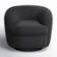 Fauteuil demi-tonneau pivotant rembourré Marcy-1447839038