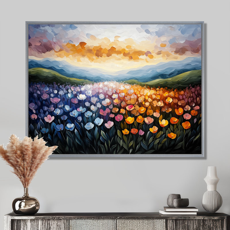 Griffen - Landscapes Large Wall Art, Argent argent, Cadre flottant, H 16 po x l 32 po