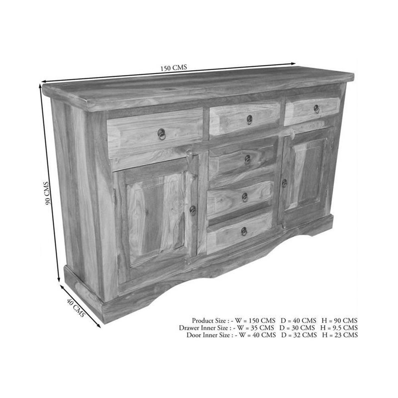Leeds 150cm Solid Wood Sideboard