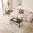 2 Pieces Black Glass Night Stand,MDF Sidetable, Small Tea Table, Sofa Table With Metal Leg