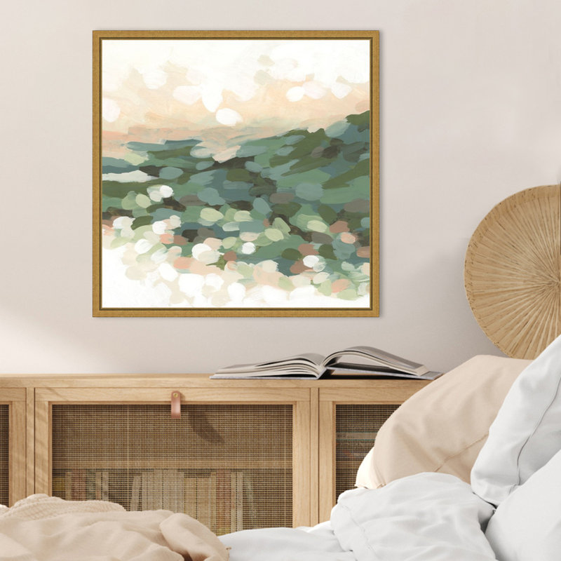 «Green Pebble Valley II» par June Erica Vess, reproduction d'art sur toile encadrée, 22" H x 22" W