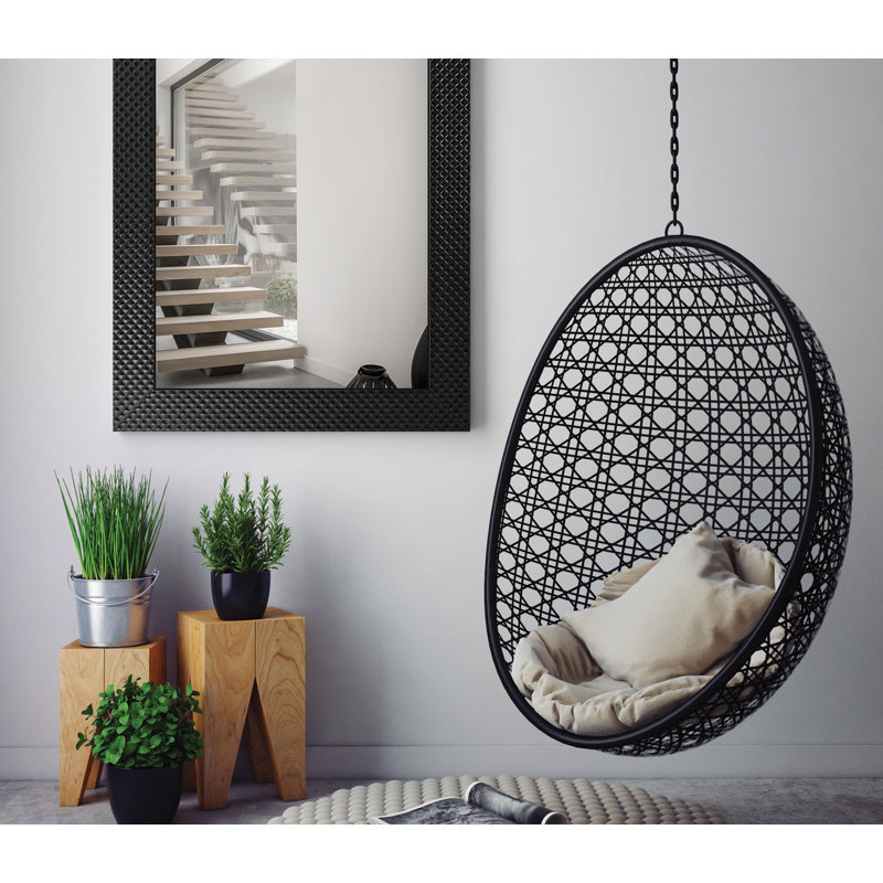 Julia Plastic Flat Leaning Mirror, 183 cm H x 73 cm W, Black