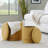 Ottoman Set in Yellow Fabric