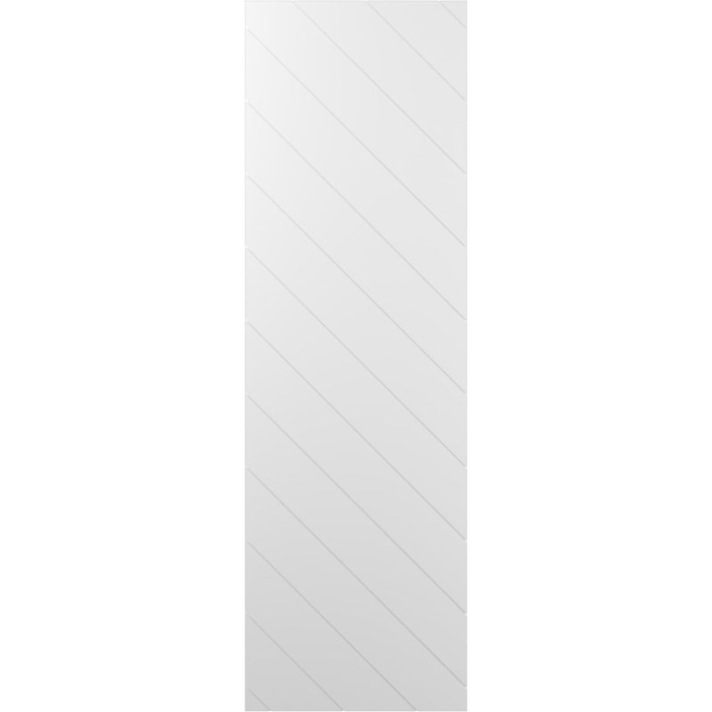 Volets à montage fixe en lattes en diagonale véritable de style moderne True Fit (par paire - quincaillerie non incluse), 12"