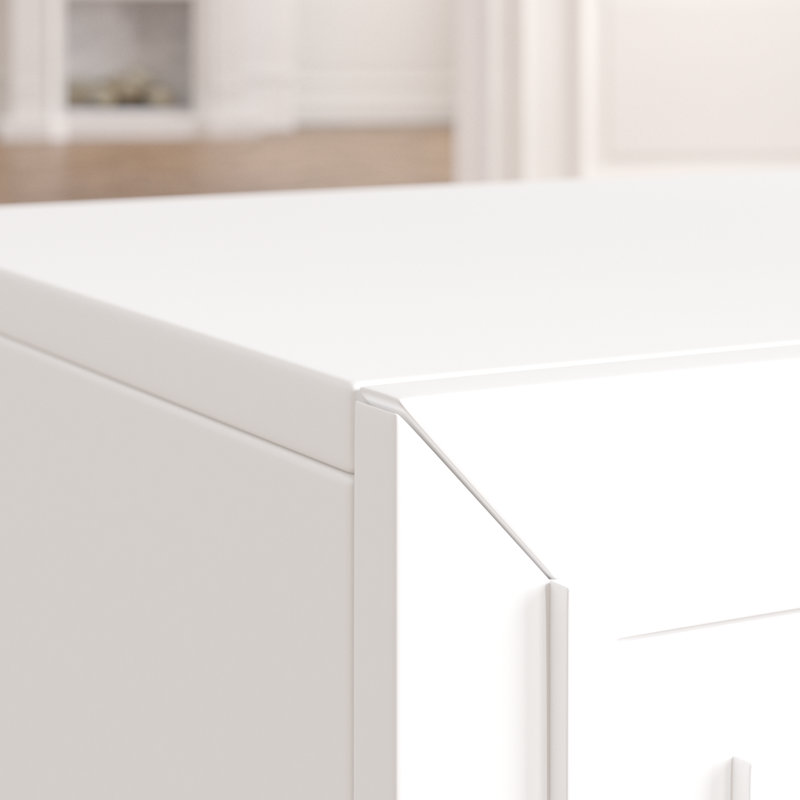 Elegant  & Modern 24'' W Solid Wood Nightstand –Sleek Rubberwood Bedroom Chest with 3 Drawer Storage, White