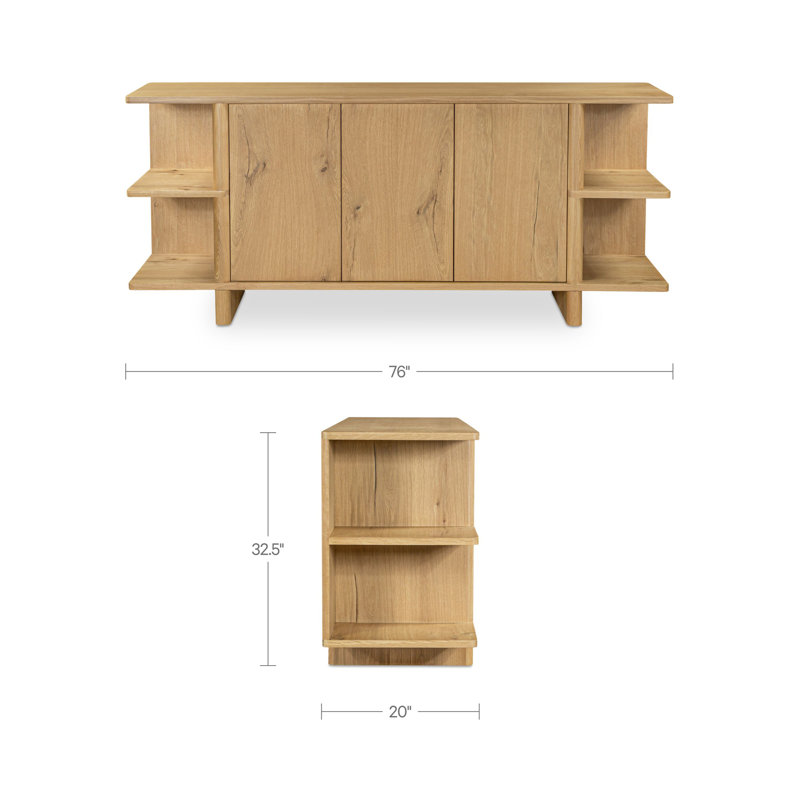 Casey Sideboard Rustic Oak, Brown