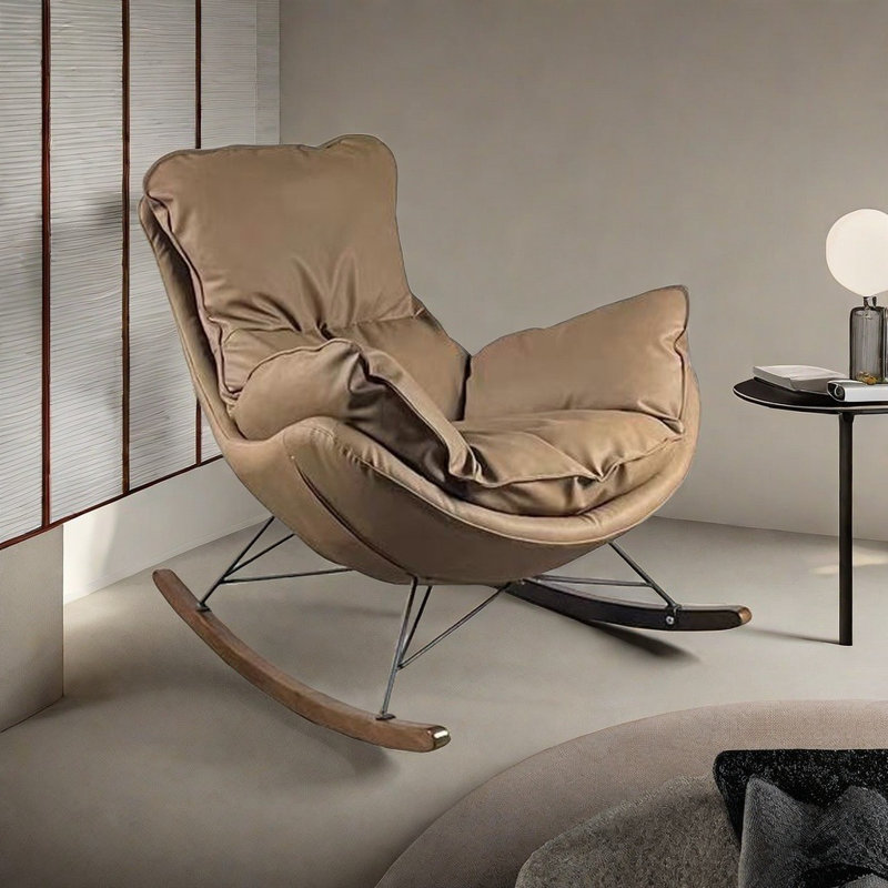 Chaise berçante simple de style italien, Beige