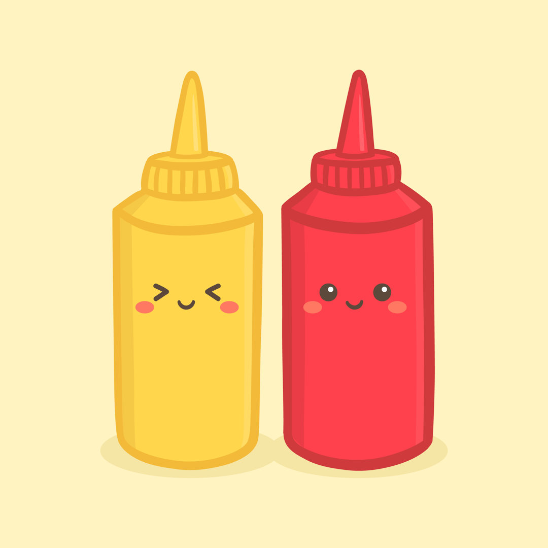 Mustard And Ketchup Bottle