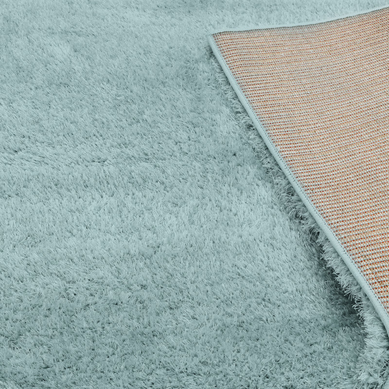 Natonia Shiny Shaggy Duckegg Blue Area Rug, Rectangle 120 x 170cm