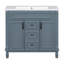 Meuble-lavabo moderne avec lavabo supérieur, 2 portes à fermeture douce et 2 tiroirs-161355966