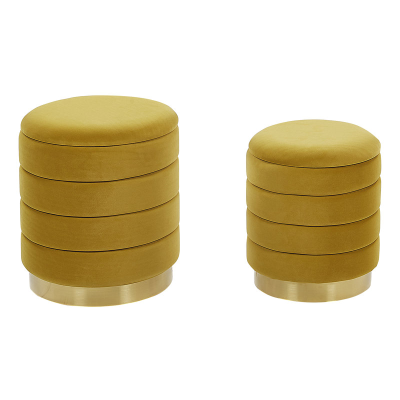 Manufactured Wood Accent Stool, Mustard Yellow