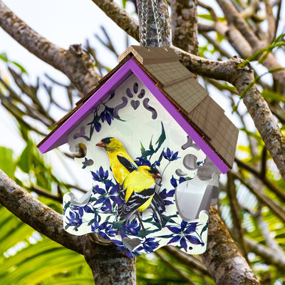 Love Nest Bird Feeder - Goldfinch & Clematis Print