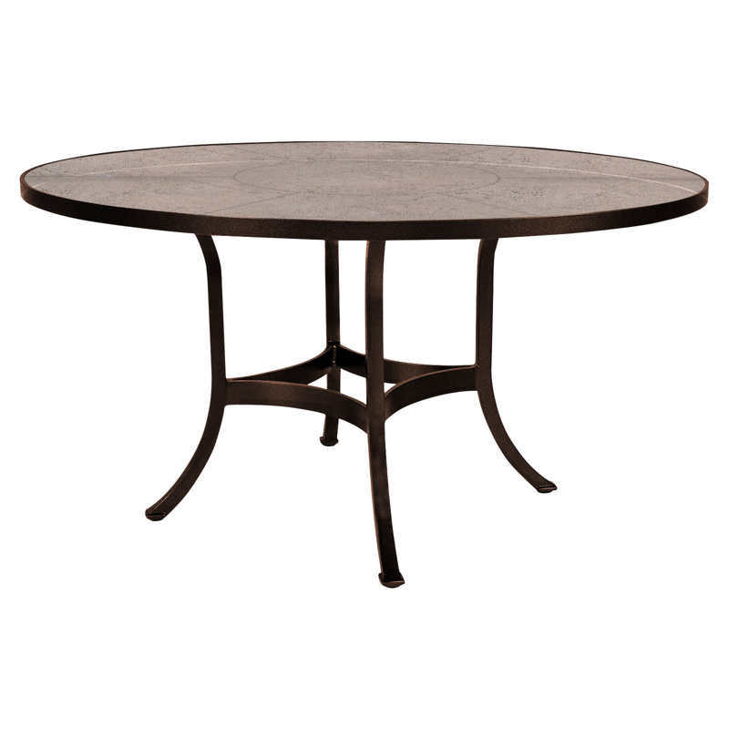 Outdoor Round Dining Table, Copper Creek, 42" W x 42" L x 29.5" H, Summit Gray