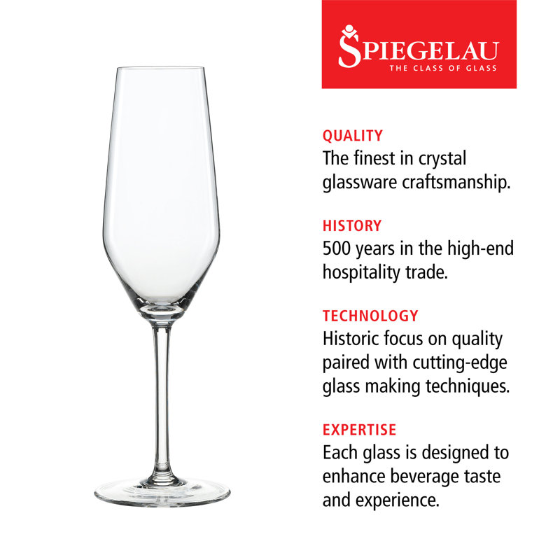 Spiegelau Style 8.5oz Clear Crystal Champagne Flute Set