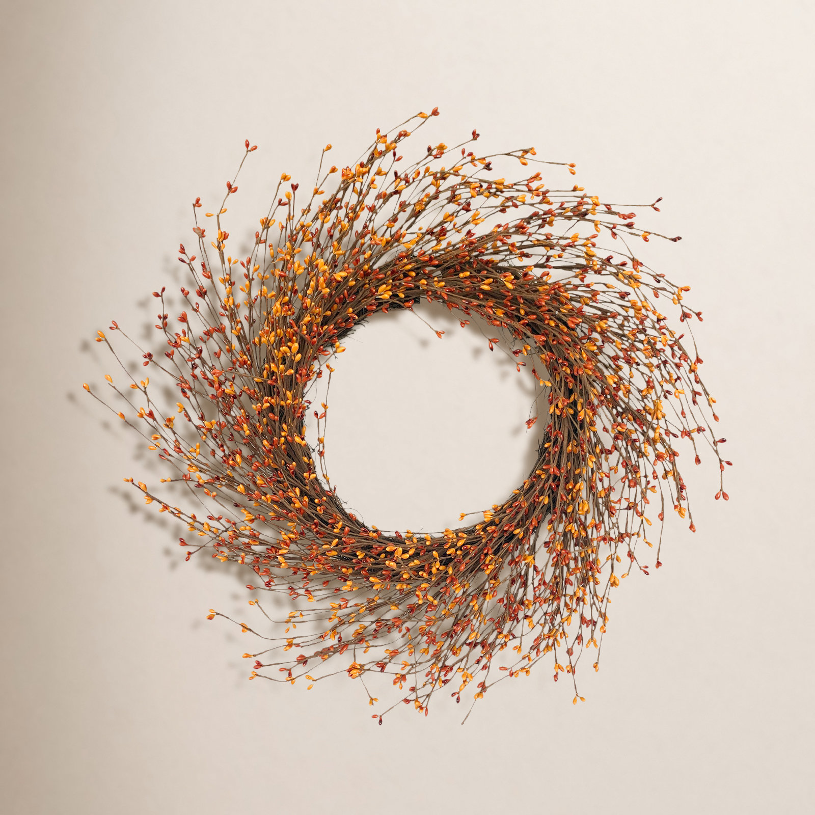 22" Pip Spring Grapevine Berry Wreath, Orange