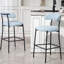 26 tabourets de bar modernes bleus 26 po avec rembourrage en mousse haute densité, structure en métal tendance, idéale pour un îlot de cuisine, un bureau ou une coiffeuse, une chambre confortable, un café